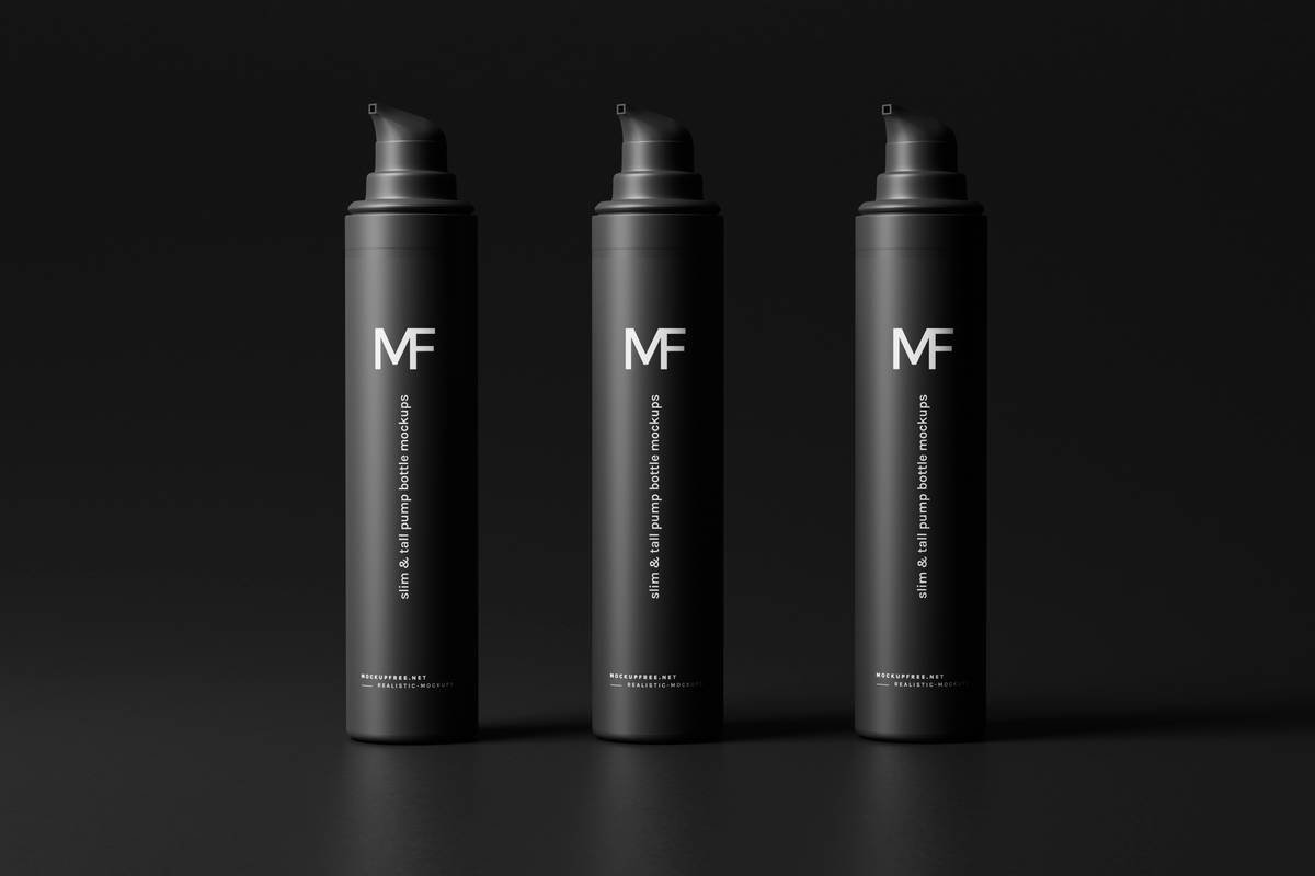 Tall Airless Pump Bottle Mockup from https://mockupfree.net